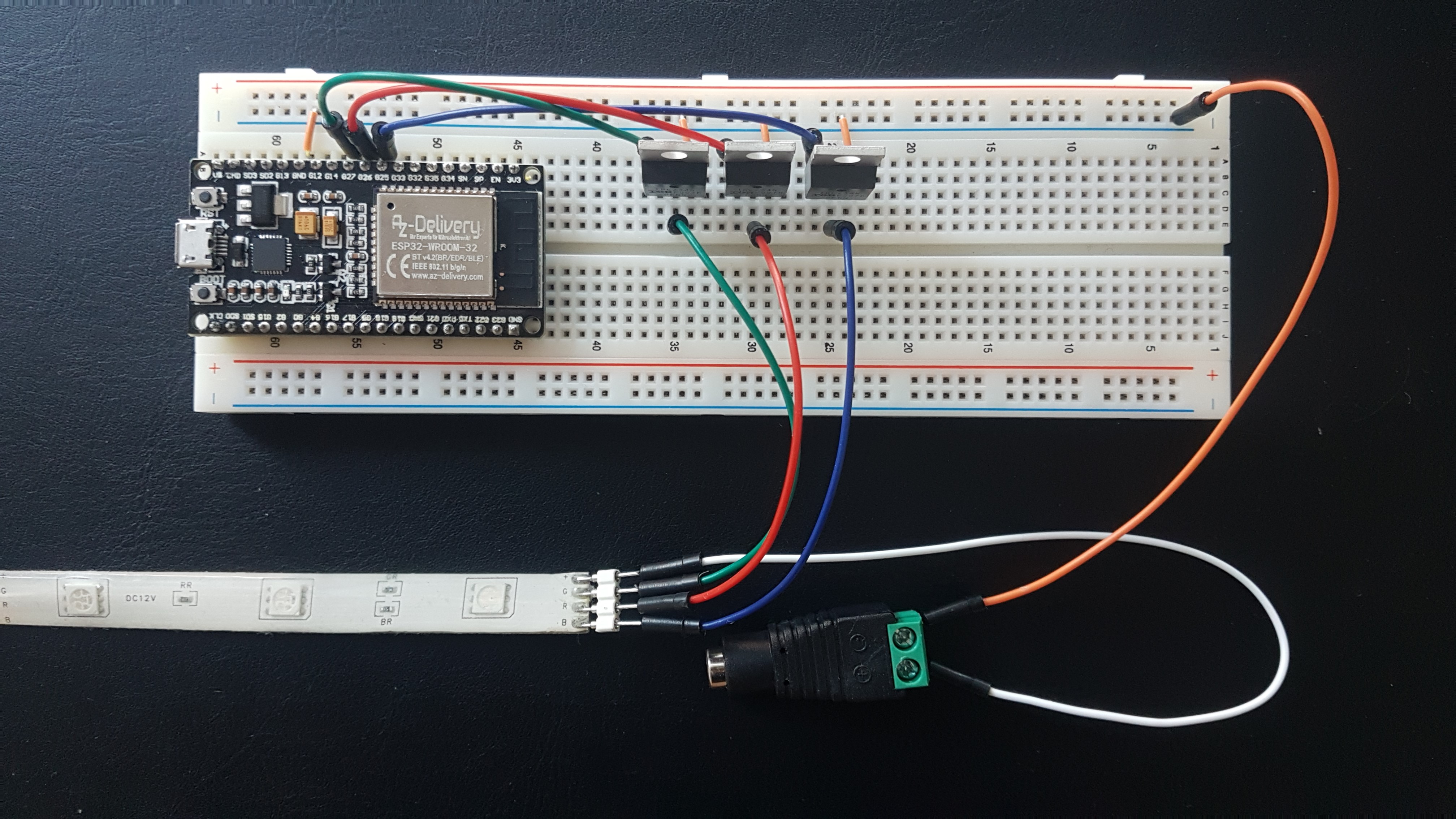 Verkabelung des ESP32 mit dem LED-Strip